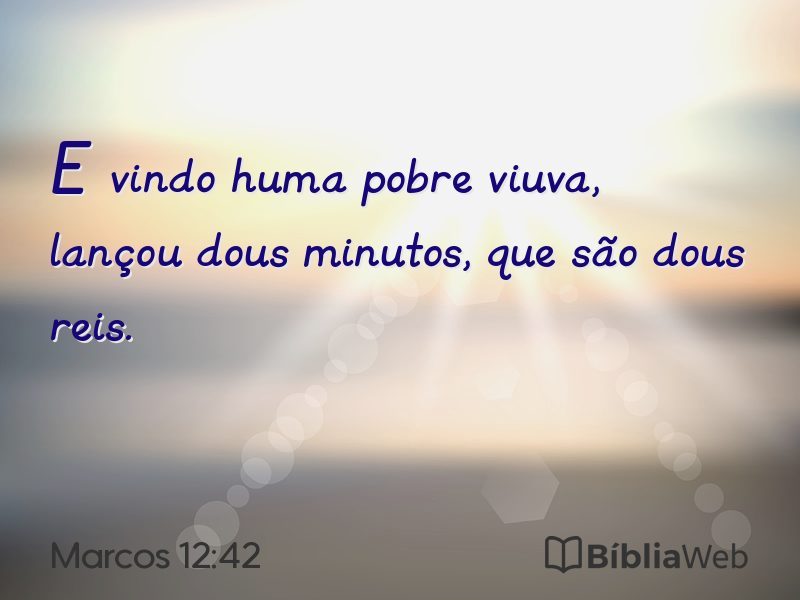 Marcos 12:42 em imagem para compartilhar