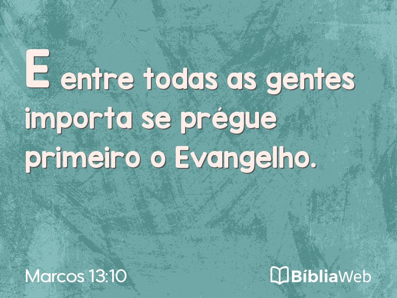 Marcos 13:10 em imagem para compartilhar