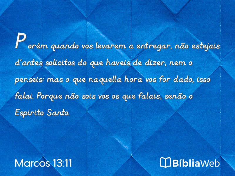 Marcos 13:11 em imagem para compartilhar