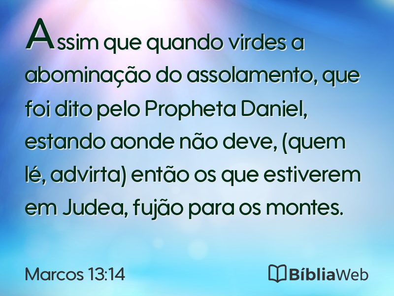 Marcos 13:14 em imagem para compartilhar