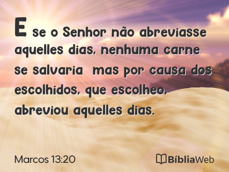 Marcos 13:20 em imagem para compartilhar