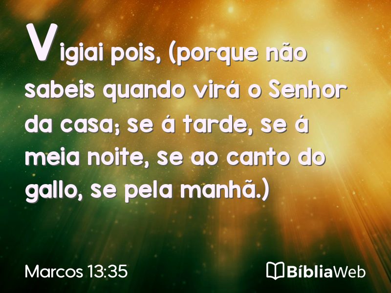 Marcos 13:35 em imagem para compartilhar
