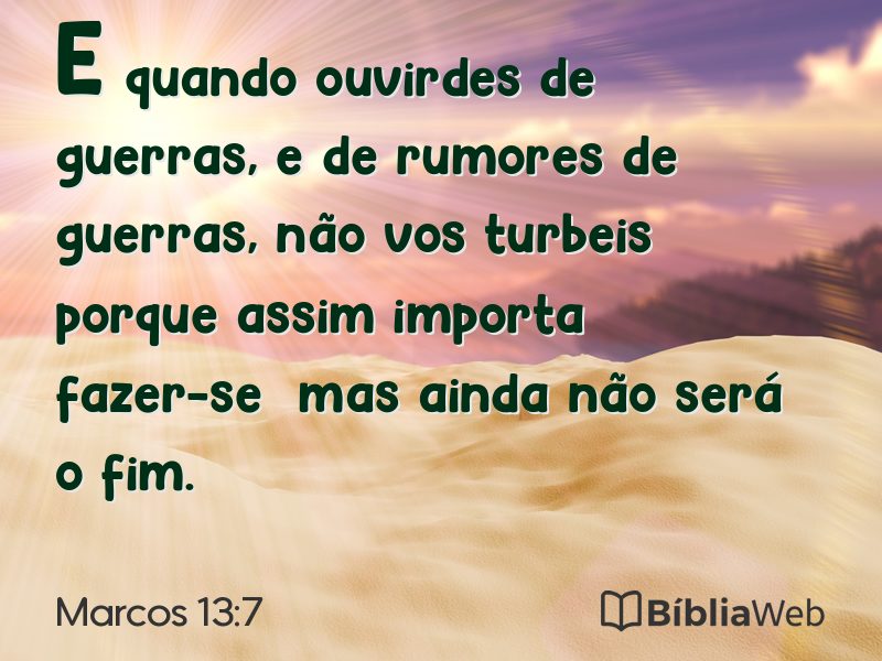 Marcos 13:7 em imagem para compartilhar
