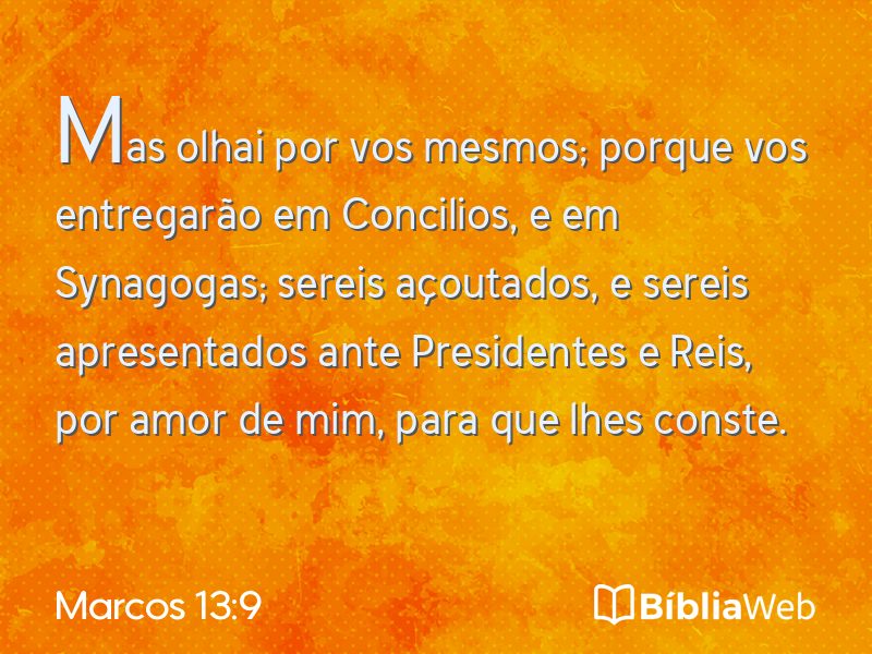 Marcos 13:9 em imagem para compartilhar