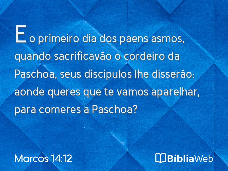 Marcos 14:12 em imagem para compartilhar