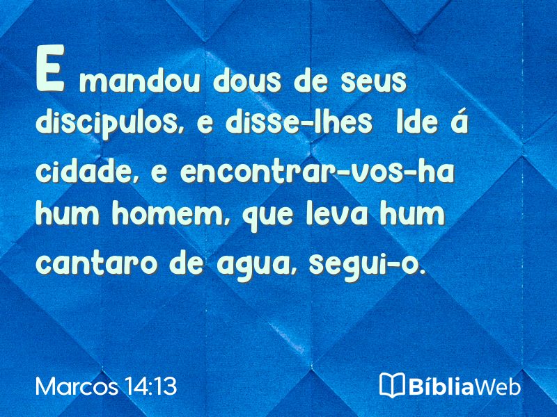 Marcos 14:13 em imagem para compartilhar