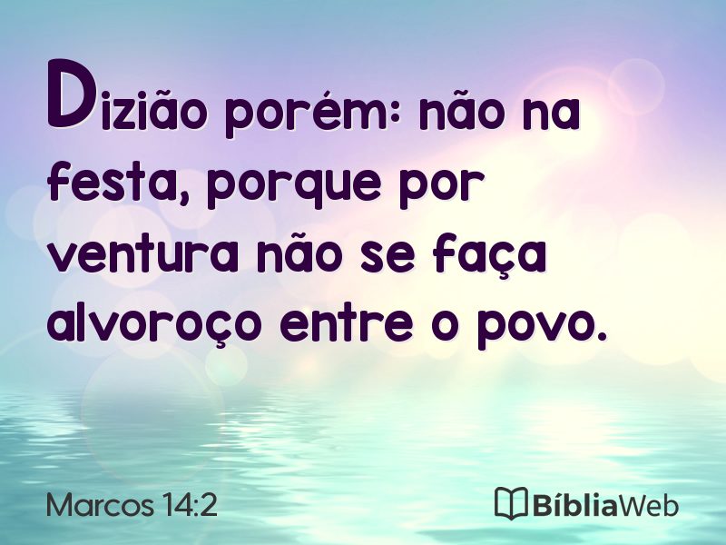 Marcos 14:2 em imagem para compartilhar