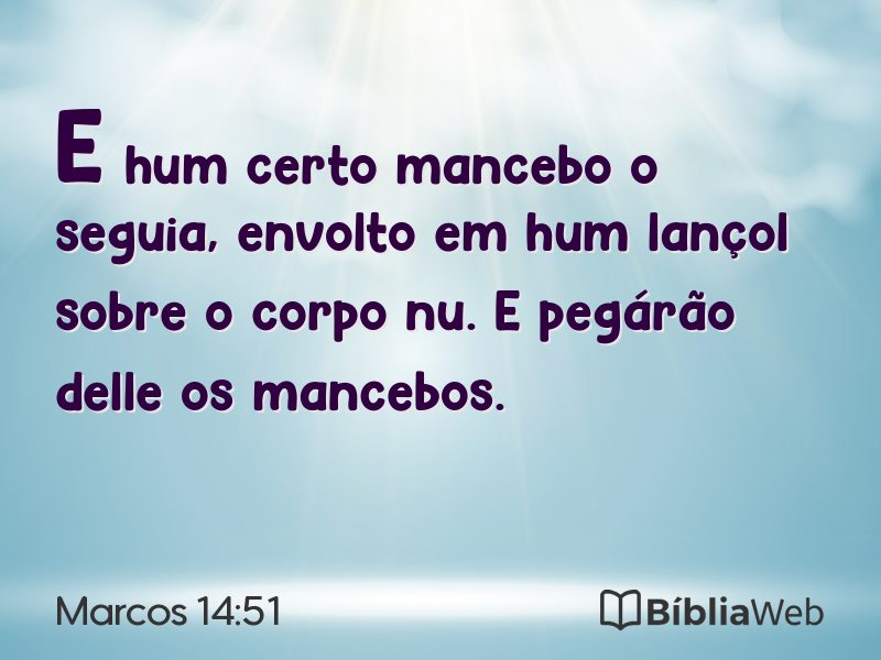 Marcos 14:51 em imagem para compartilhar