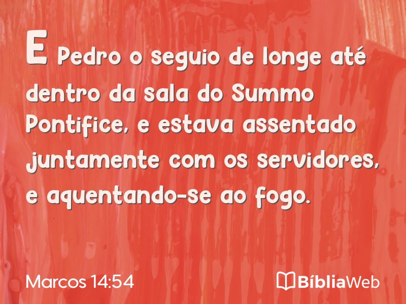 Marcos 14:54 em imagem para compartilhar