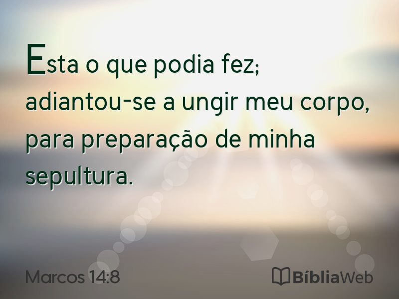 Marcos 14:8 em imagem para compartilhar