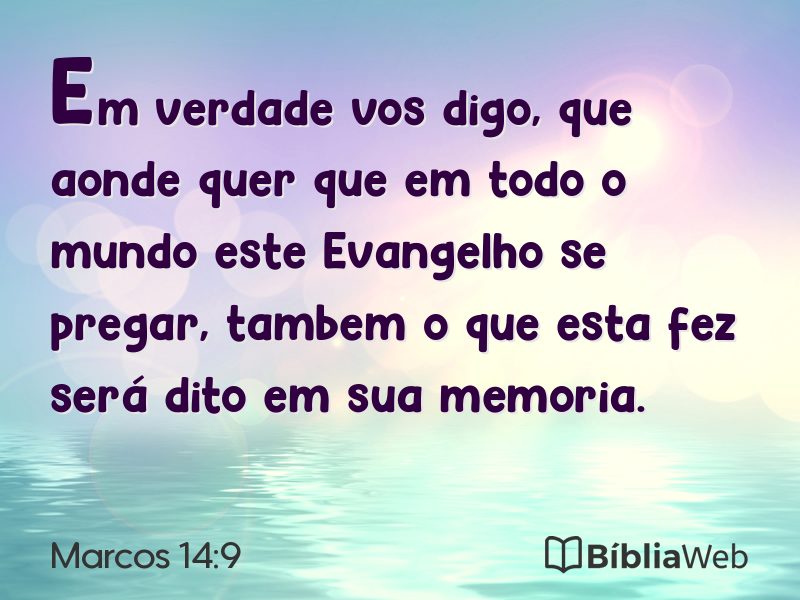 Marcos 14:9 em imagem para compartilhar
