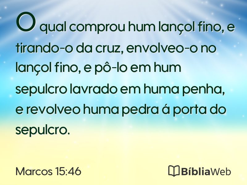 Marcos 15:46 em imagem para compartilhar
