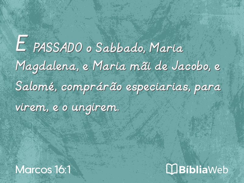 Marcos 16:1 em imagem para compartilhar