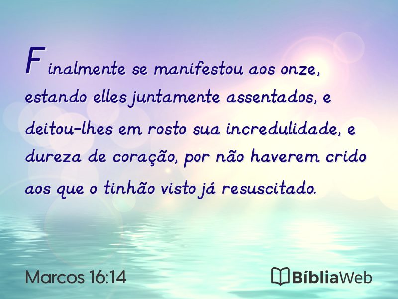Marcos 16:14 em imagem para compartilhar
