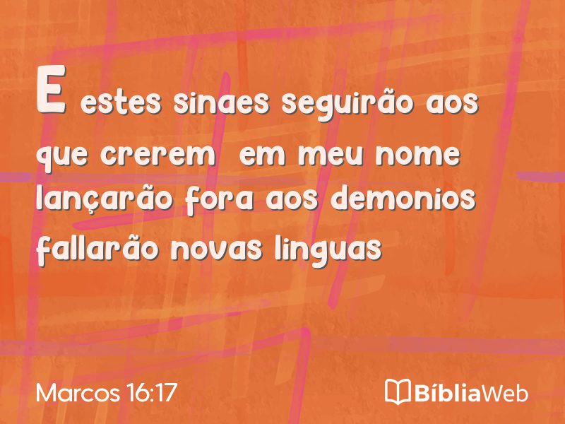 Marcos 16:17 em imagem para compartilhar