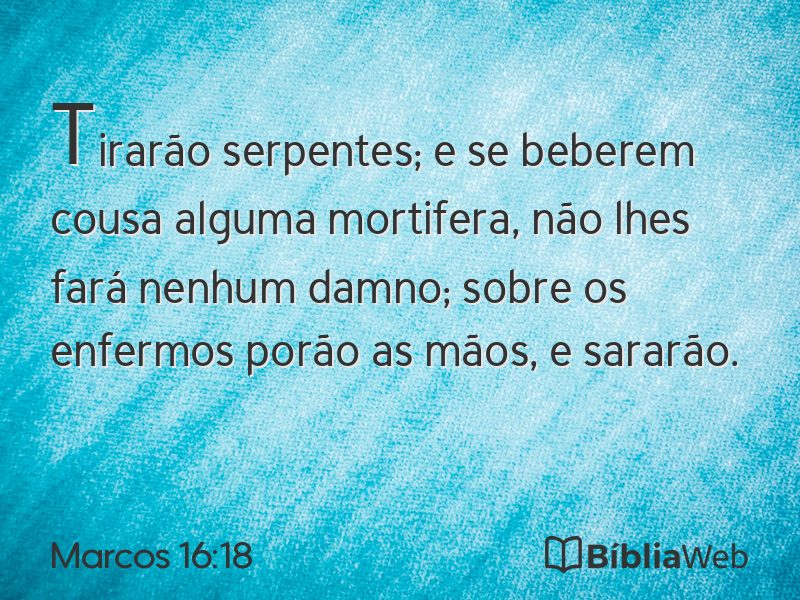 Marcos 16:18 em imagem para compartilhar