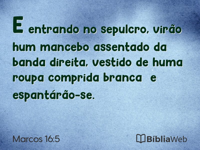 Marcos 16:5 em imagem para compartilhar