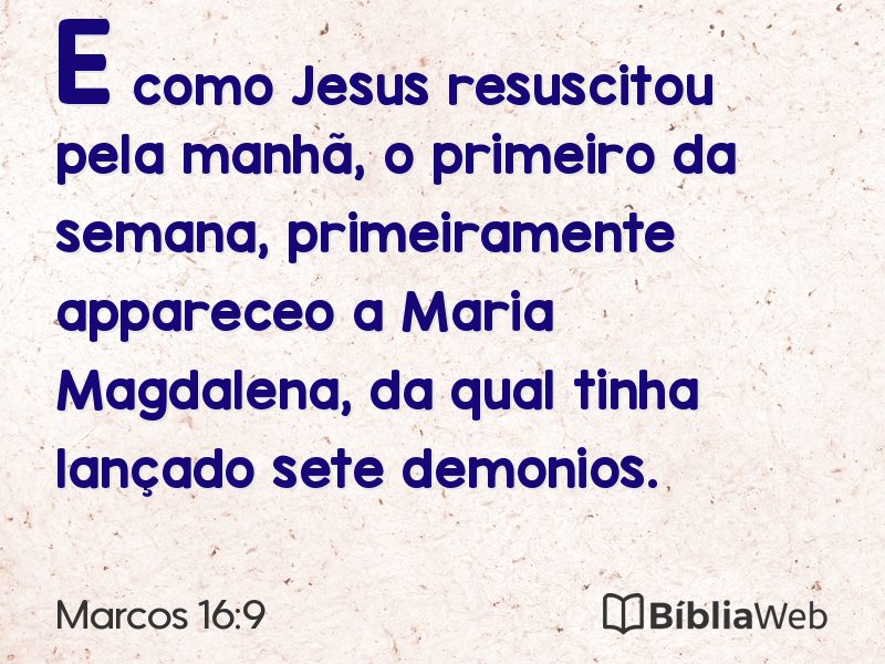 Marcos 16:9 em imagem para compartilhar