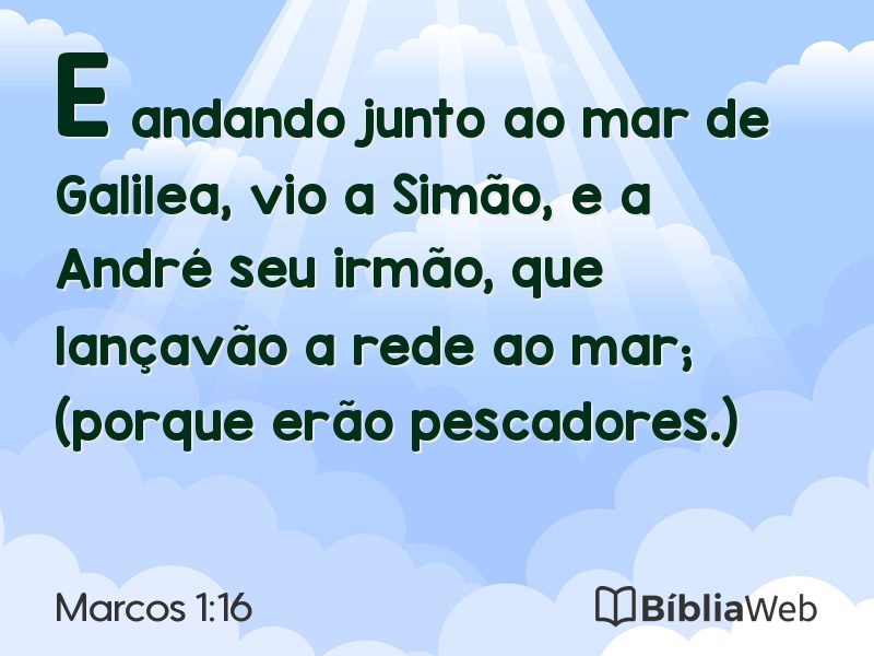 Marcos 1:16 em imagem para compartilhar
