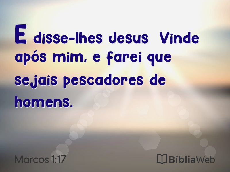 Marcos 1:17 em imagem para compartilhar