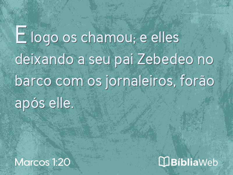 Marcos 1:20 em imagem para compartilhar
