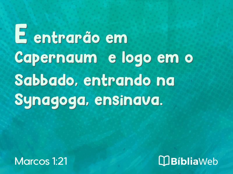 Marcos 1:21 em imagem para compartilhar