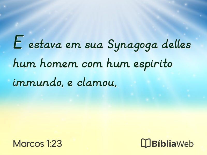 Marcos 1:23 em imagem para compartilhar