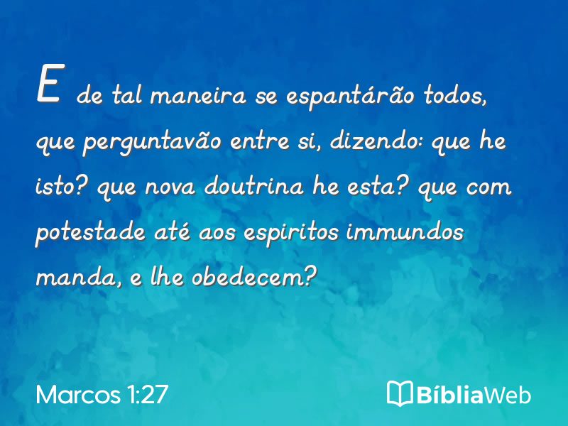 Marcos 1:27 em imagem para compartilhar