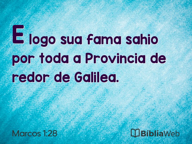 Marcos 1:28 em imagem para compartilhar