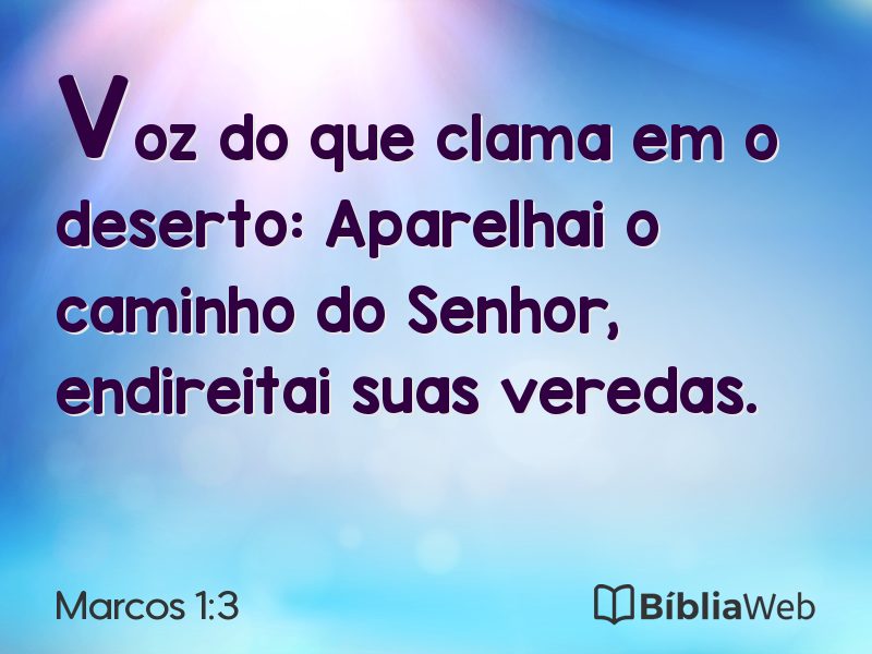 Marcos 1:3 em imagem para compartilhar