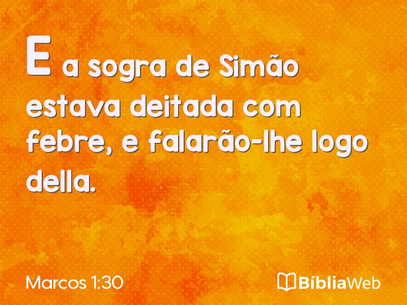 Marcos 1:30 em imagem para compartilhar