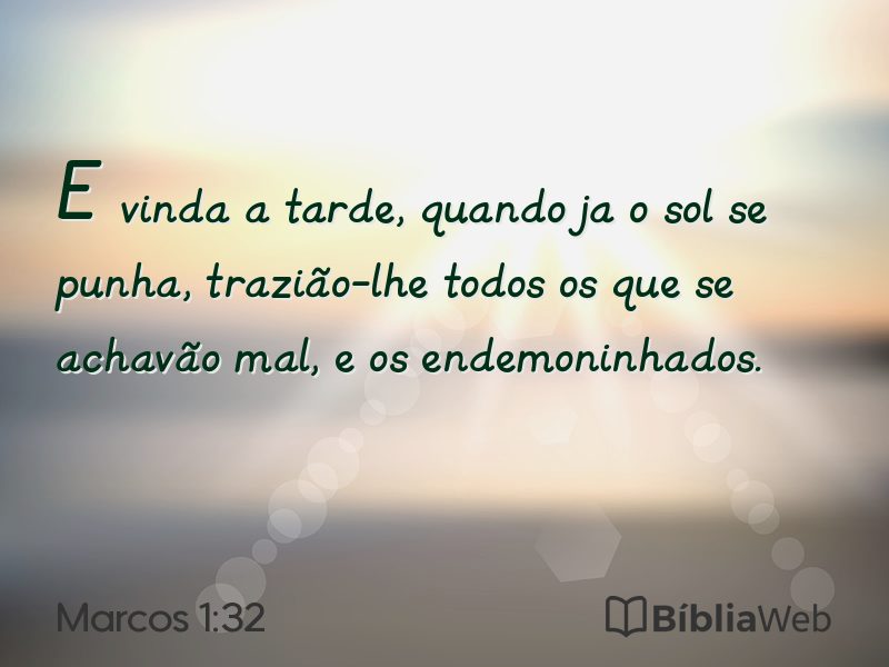 Marcos 1:32 em imagem para compartilhar