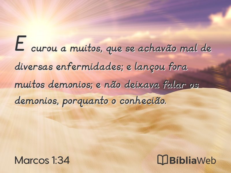 Marcos 1:34 em imagem para compartilhar