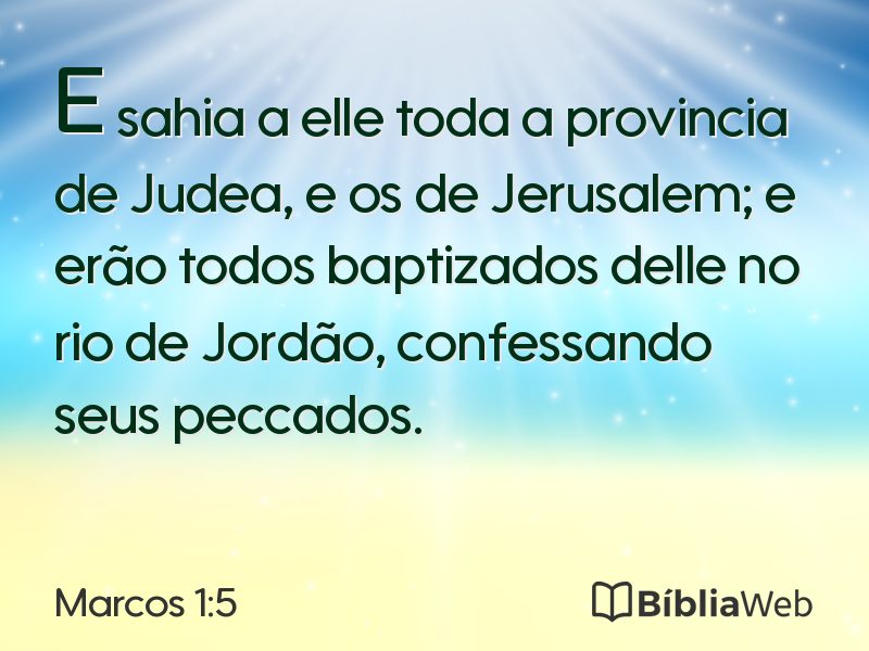 Marcos 1:5 em imagem para compartilhar