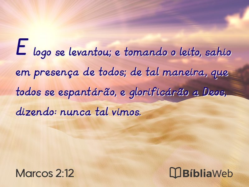 Marcos 2:12 em imagem para compartilhar