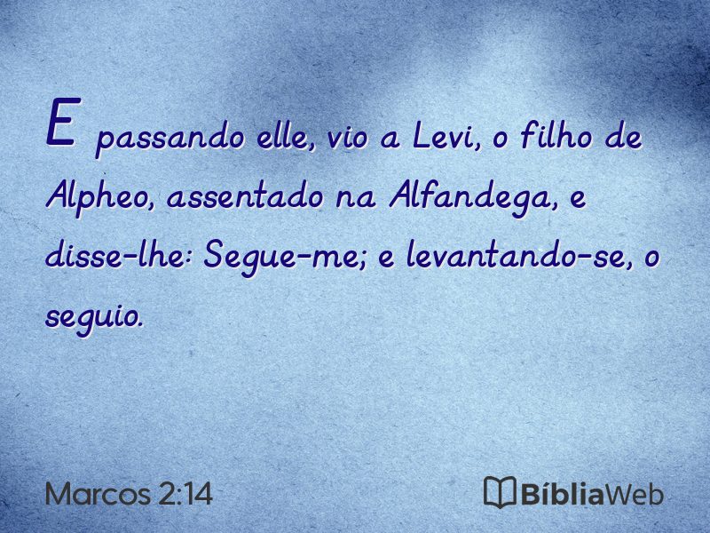 Marcos 2:14 em imagem para compartilhar