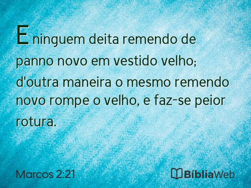 Marcos 2:21 em imagem para compartilhar