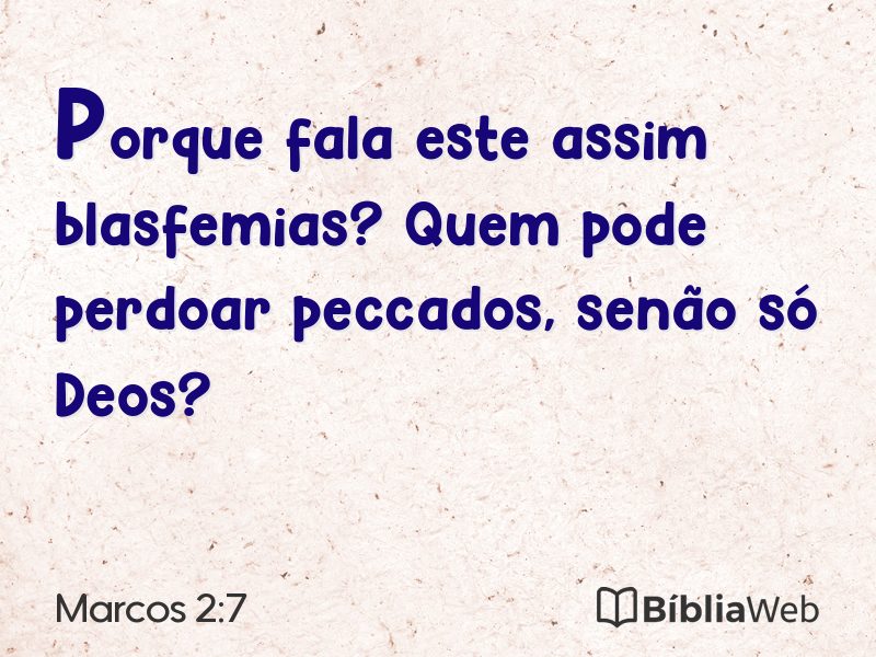 Marcos 2:7 em imagem para compartilhar