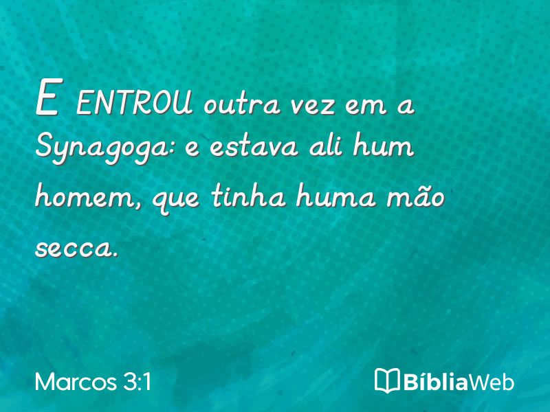 Marcos 3:1 em imagem para compartilhar