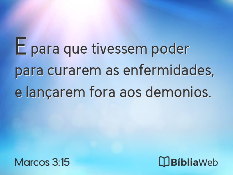 Marcos 3:15 em imagem para compartilhar
