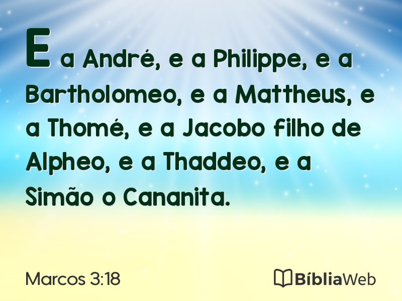 Marcos 3:18 em imagem para compartilhar