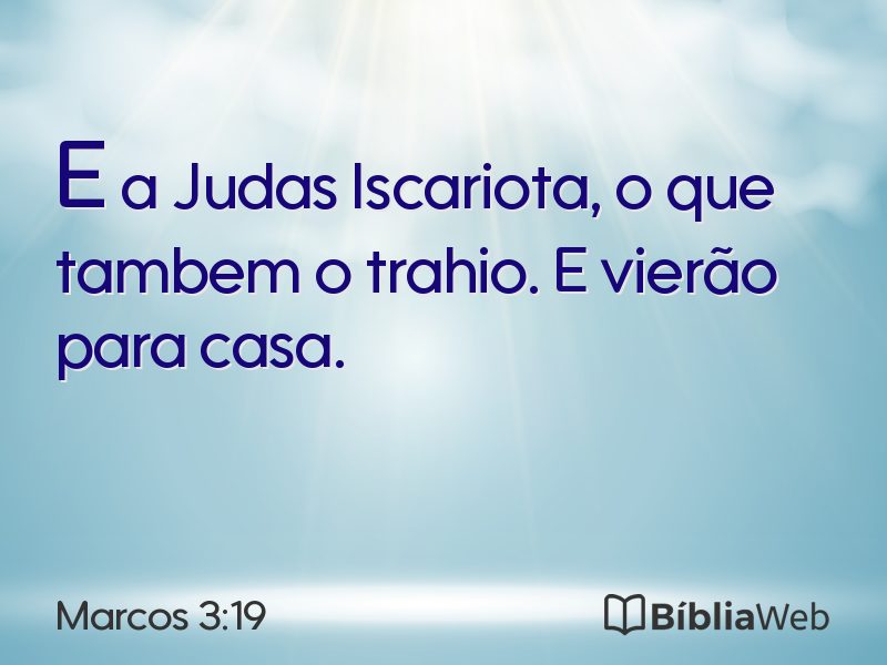 Marcos 3:19 em imagem para compartilhar