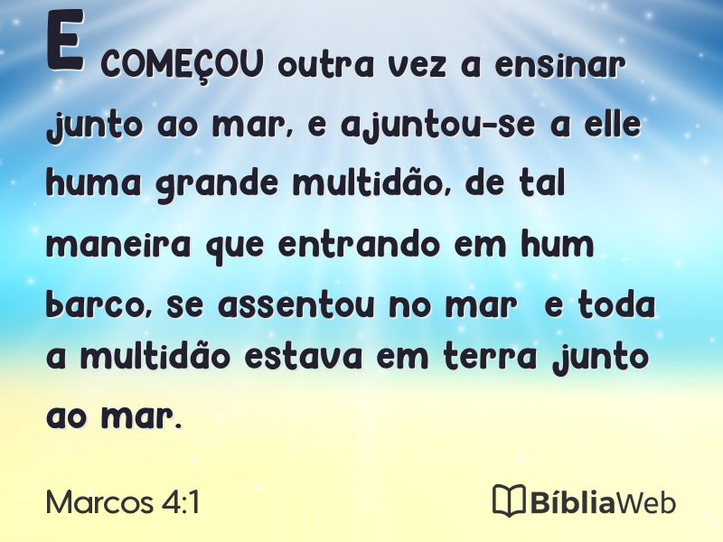Marcos 4:1 em imagem para compartilhar