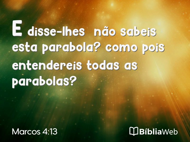 Marcos 4:13 em imagem para compartilhar