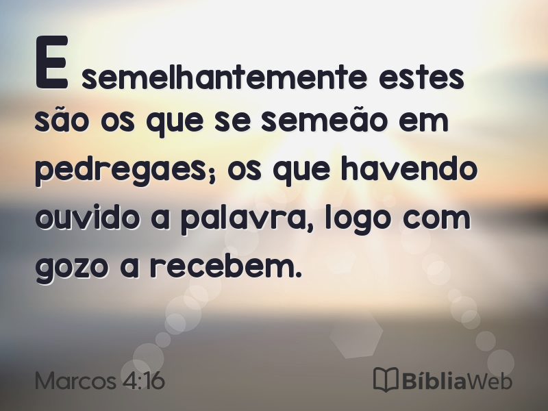 Marcos 4:16 em imagem para compartilhar