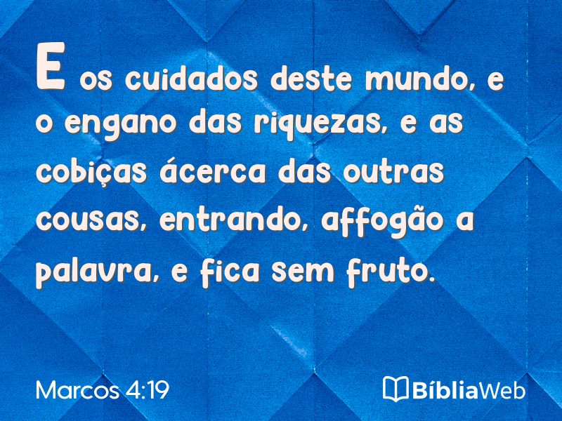 Marcos 4:19 em imagem para compartilhar