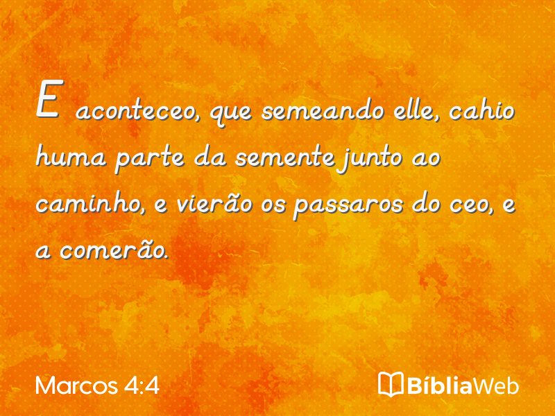 Marcos 4:4 em imagem para compartilhar