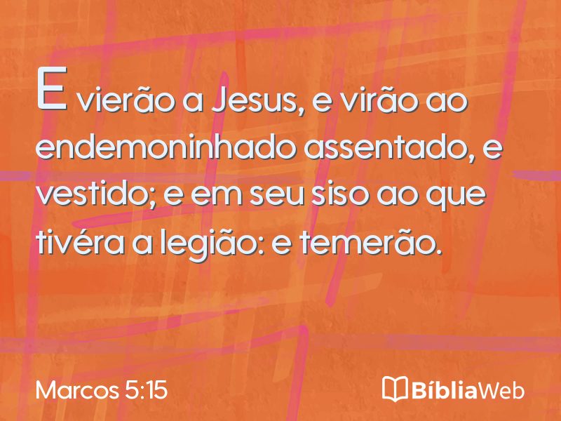 Marcos 5:15 em imagem para compartilhar