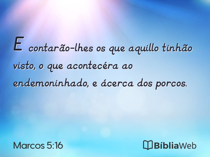 Marcos 5:16 em imagem para compartilhar