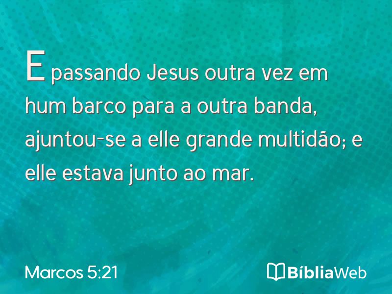 Marcos 5:21 em imagem para compartilhar